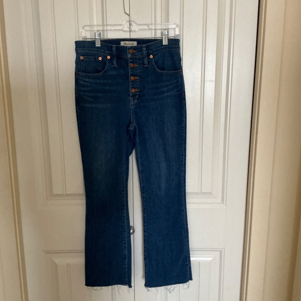 Madewell Callie Demi-Boot women’s jeans, high-rise button fly light wash size 28